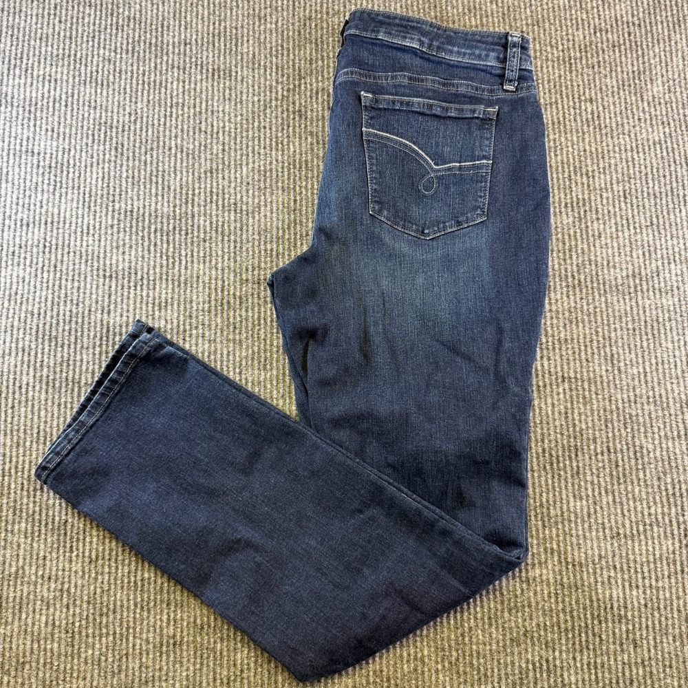 Lee Riders Straight Leg Jeans 12 Dark Wash Blue Cotton Blend Midrise Denim Pants